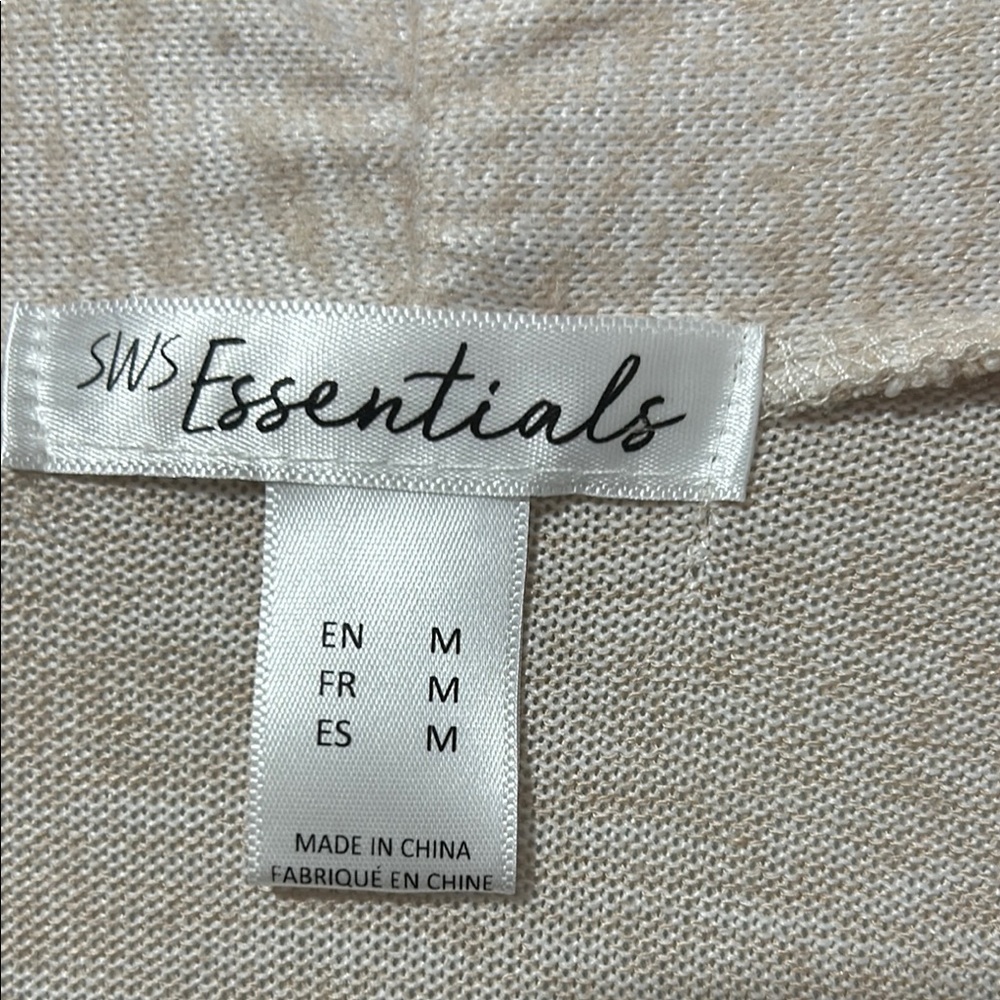 Essentials Beige Open Front Cardigan - Picture 2 of 6